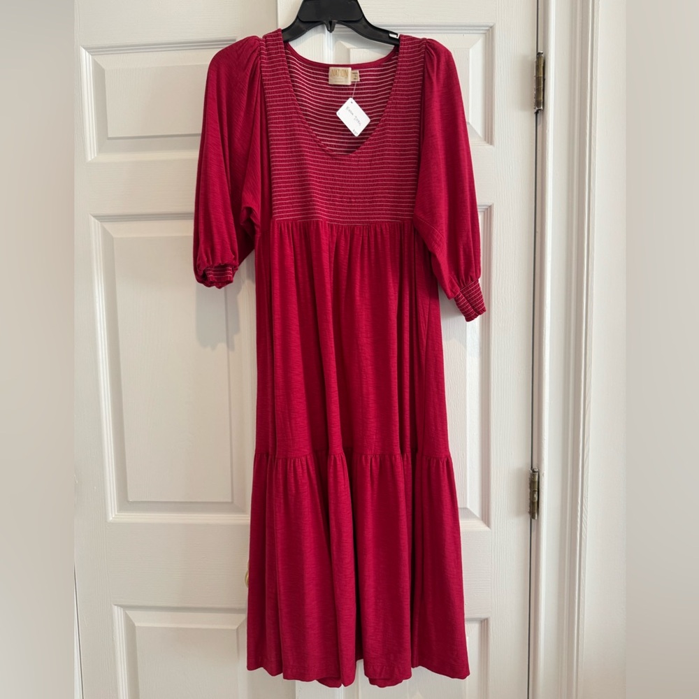 NWT Nation LTD Rona Dress. Cranberry color. Size S.